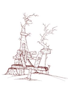  structure bois , entre bois mort et planches. dessin numérique
